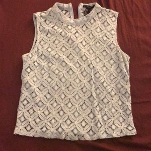 Light blue lace tank top high neck size small